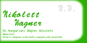 nikolett wagner business card
